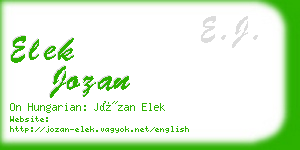 elek jozan business card